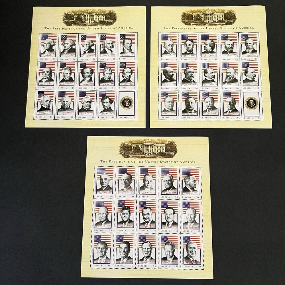 Liberia Presidents Of The United States Washington To George Bush Postage Stamps